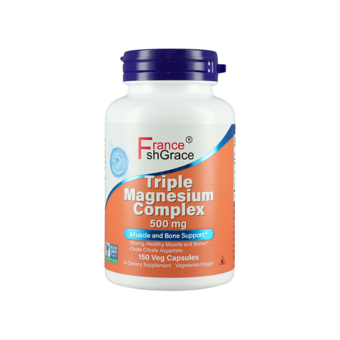 Triple complejo de magnesio Cápsulas de salud ósea y absorción